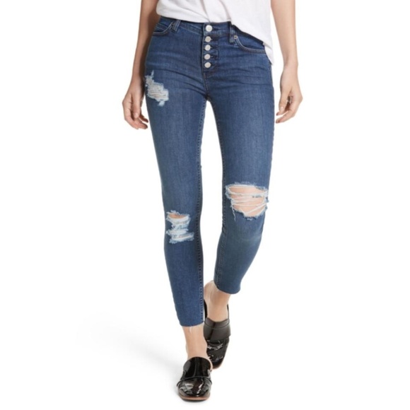 Free People Denim - Free People Reagan Destroyed Crop  Skinny Jeans